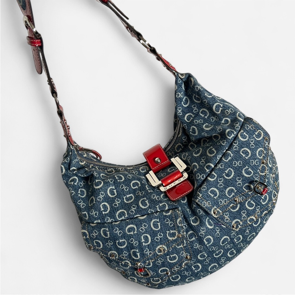 ❗️SOLD❗️Guess Denim Monogram Shoulder Bag – Y2K (2000s)❤️
